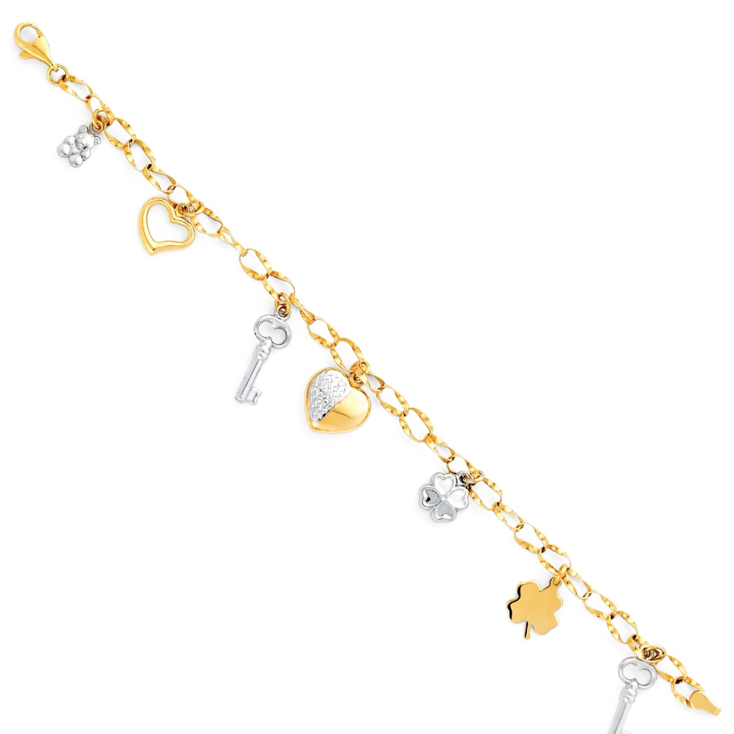14K 2T LIGHT FANCY HOLLOW BRACELET