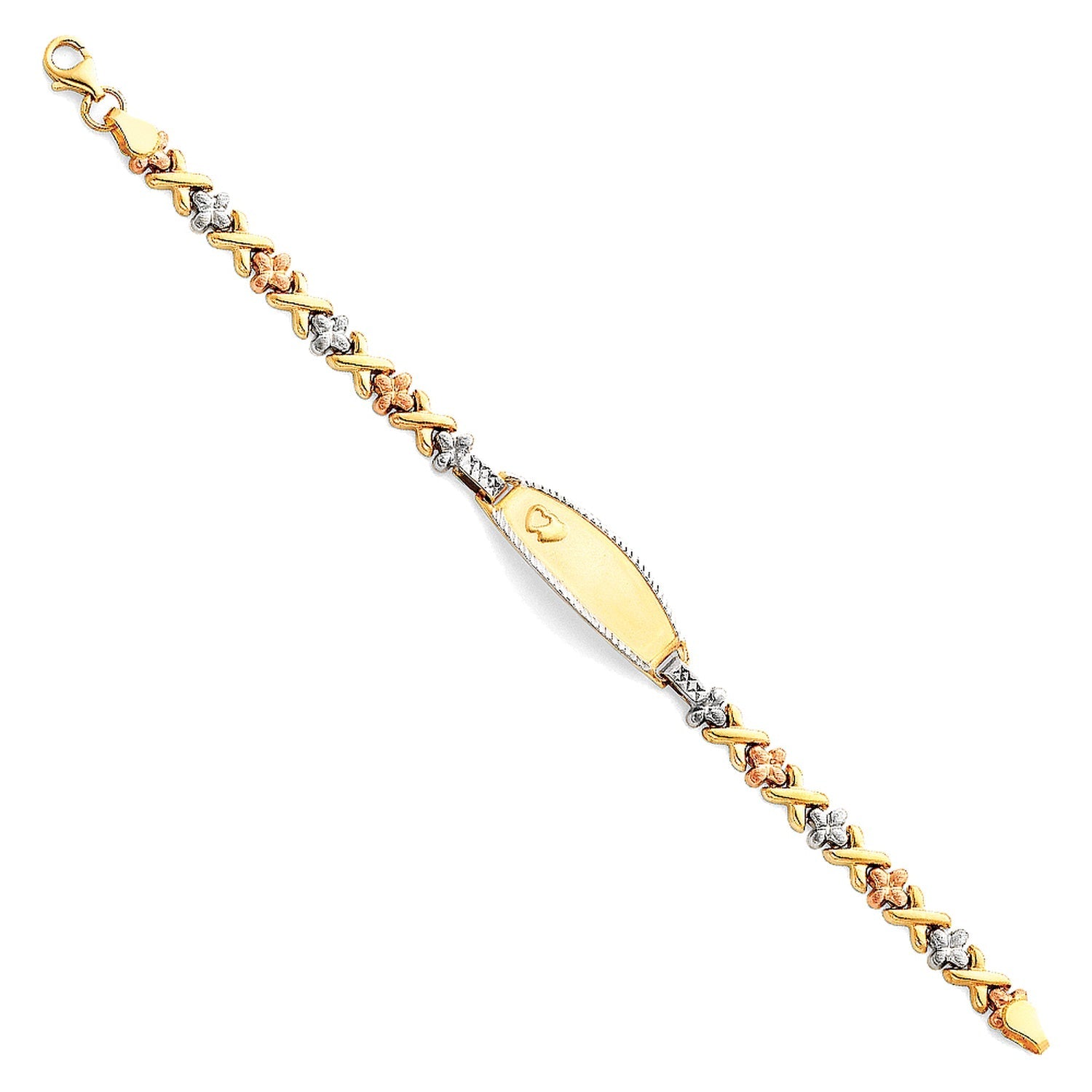 14K 3C LIT STAMPATO ID BRACE FOR JUNIOR