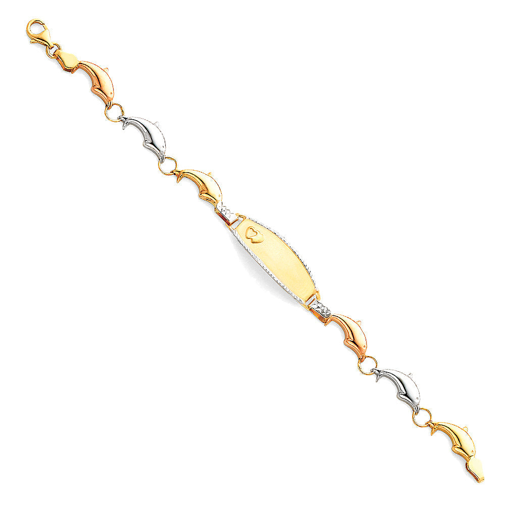 14K 3C LIT STAMPATO ID BRACE FOR JUNIOR