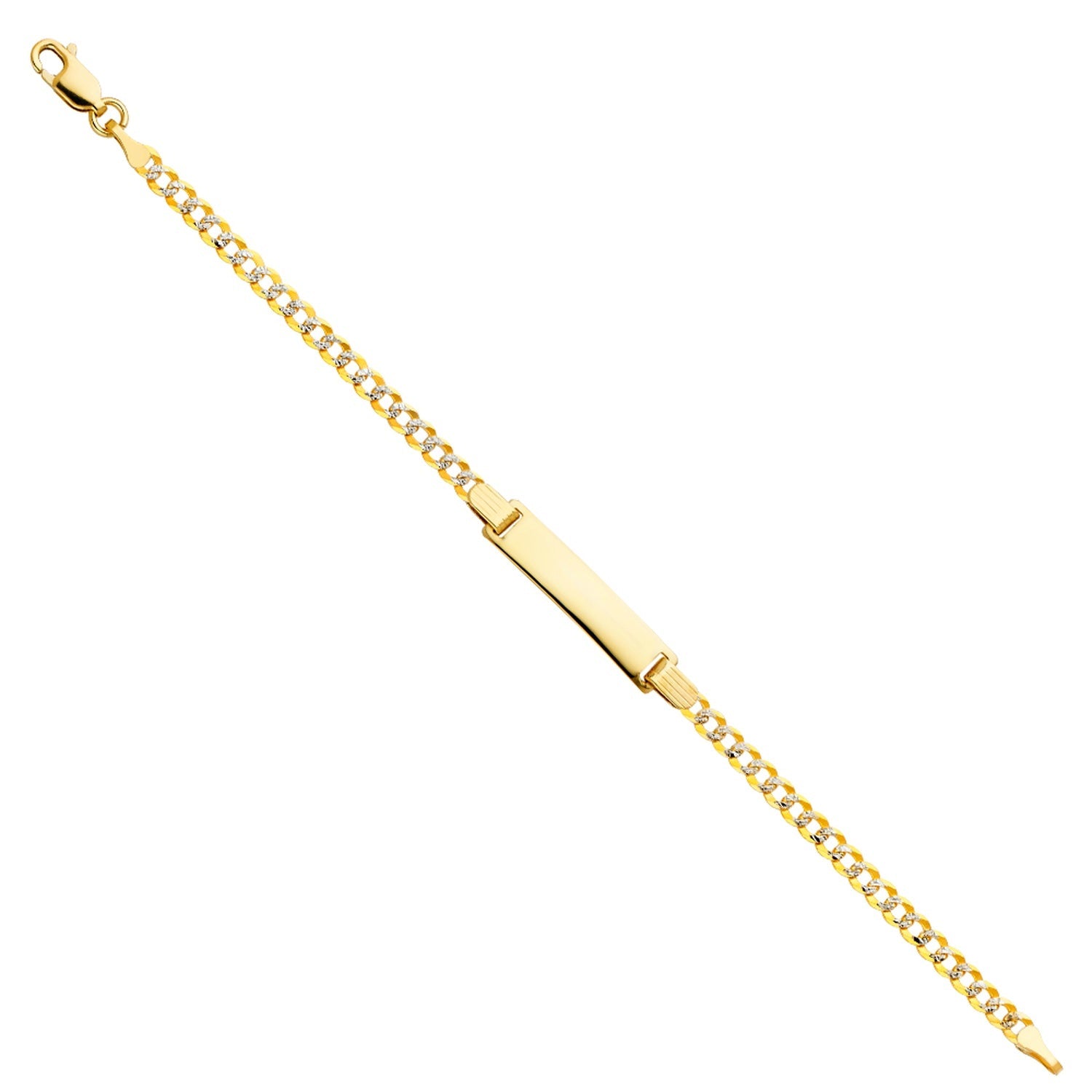 14K 080 CUBAN WP  BABY ID BRACELET