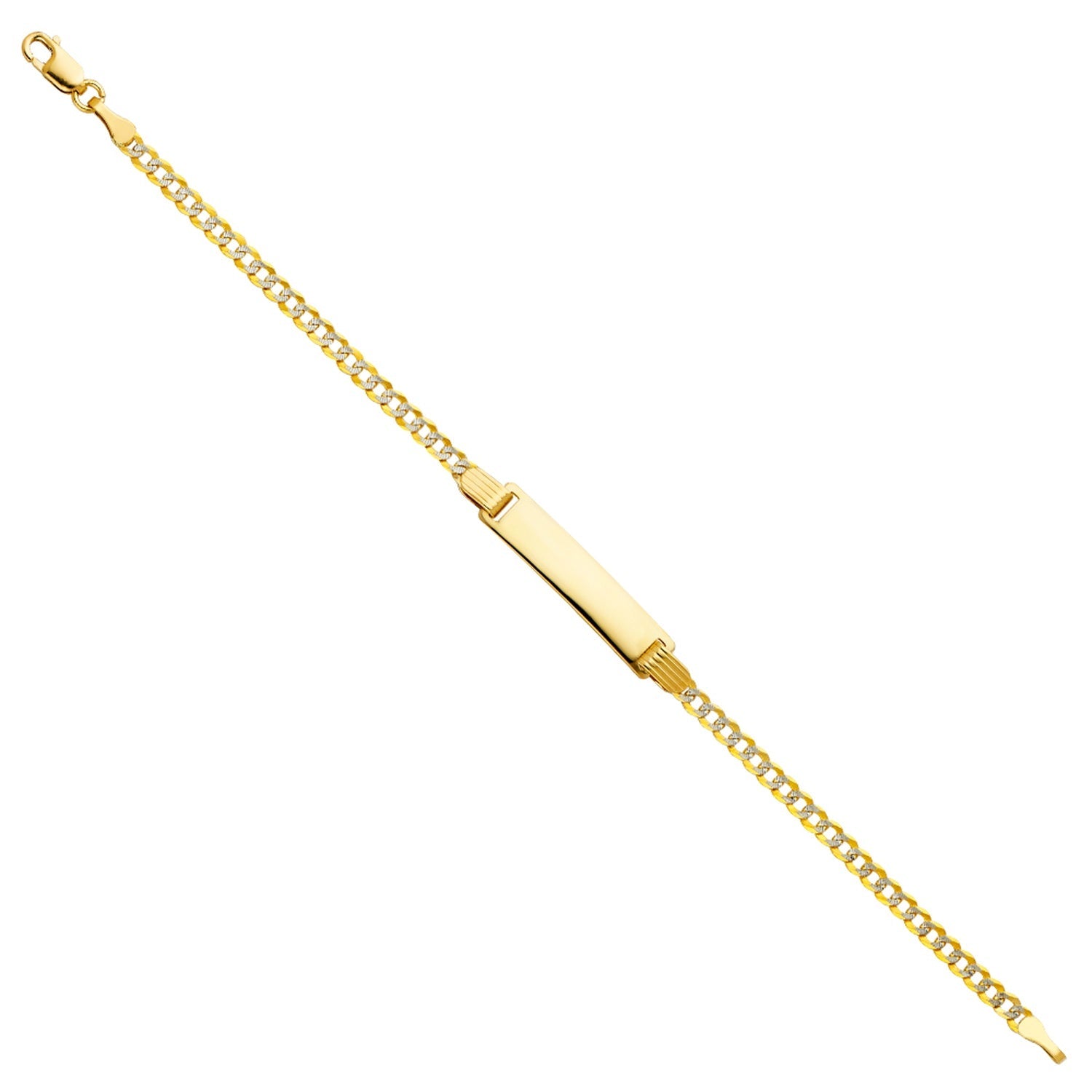 14K 060 CUBAN WP  BABY ID BRACELET