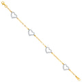 14K 2T LIGHT BRACELET W/HEART