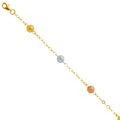 14K 3C LIT CHAIN BRACELET W/SNOW BALL