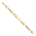 14K FIGARO 3+1 250 WP ID BRACELET
