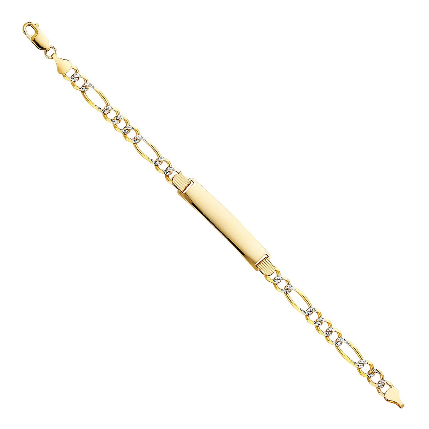14K FIGARO 3+1 150 WP ID BRACELET