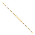 14K 3C FIGARO 3+1 100 ID BRACELET