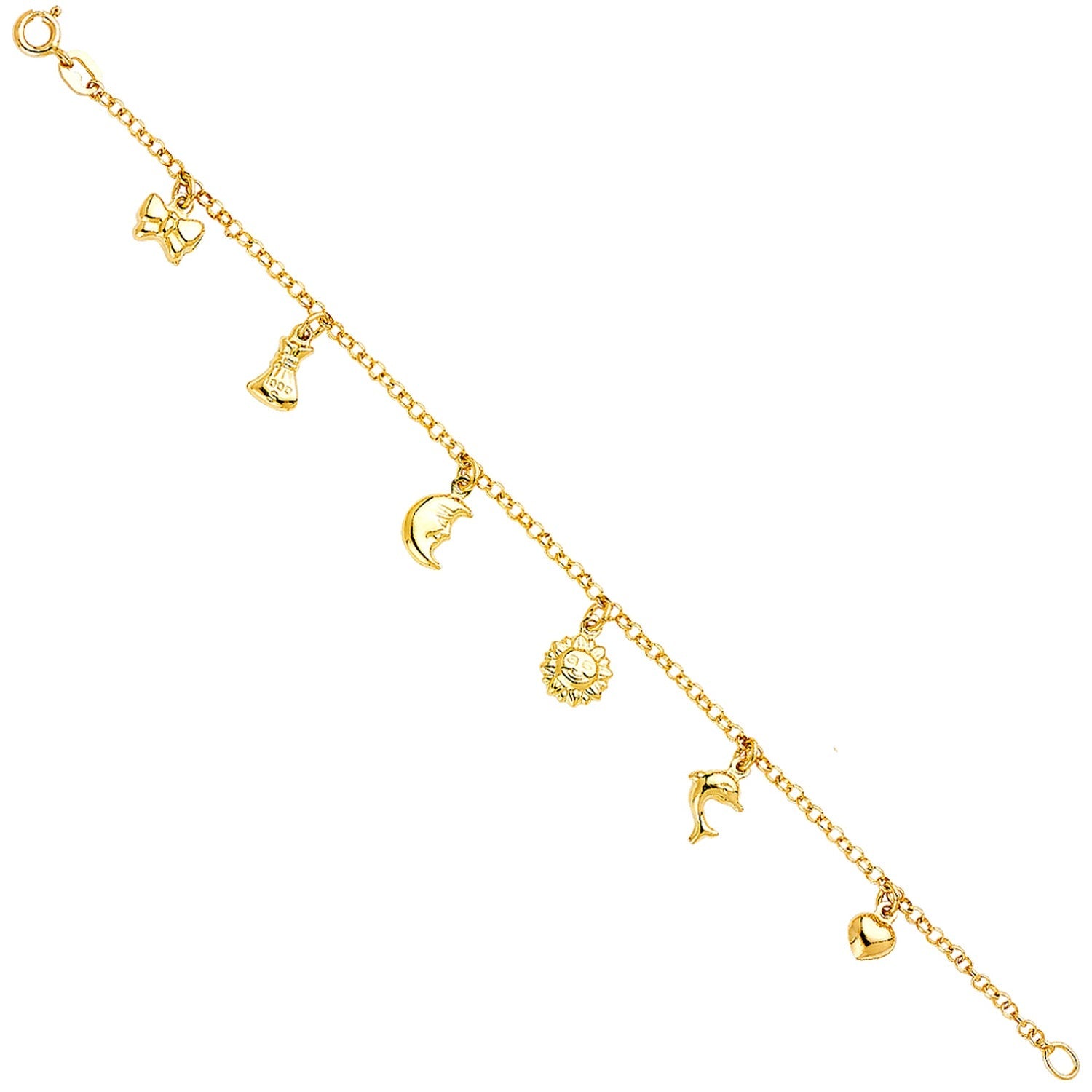 14KY HANGING CHARM BRACELET