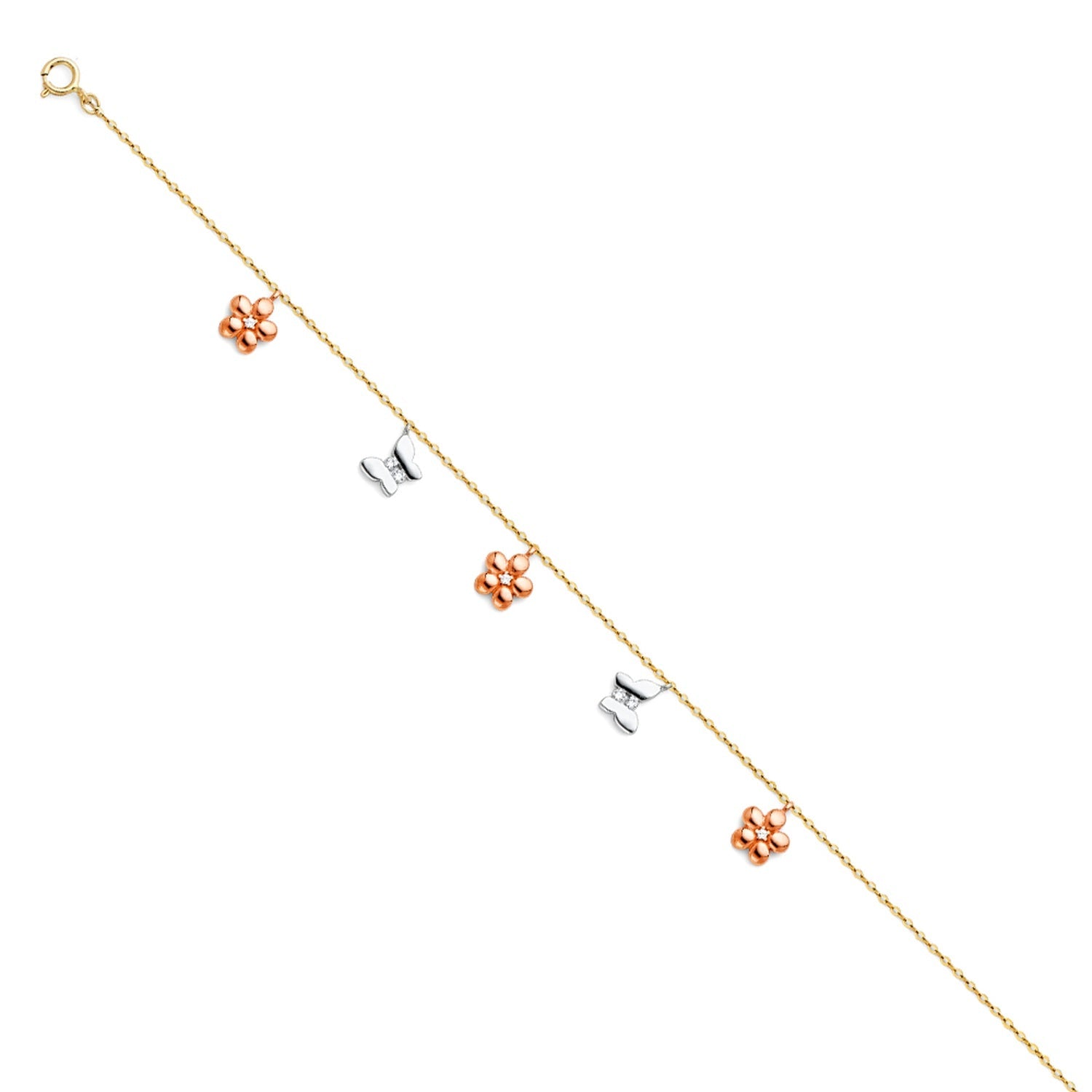 14K 3C HANGING CHARM BRACELET