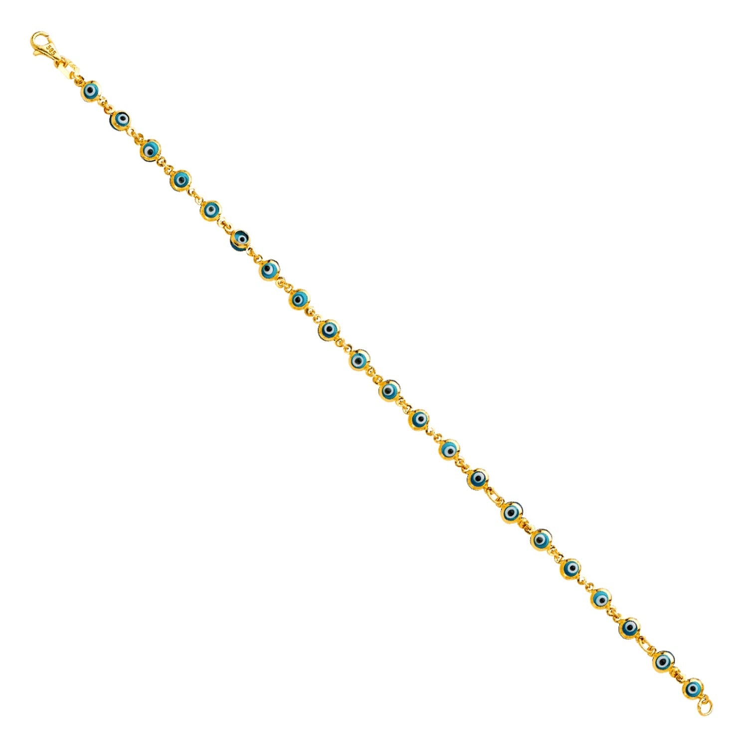 14KY SKY BLUE EVIL EYE BRACELET