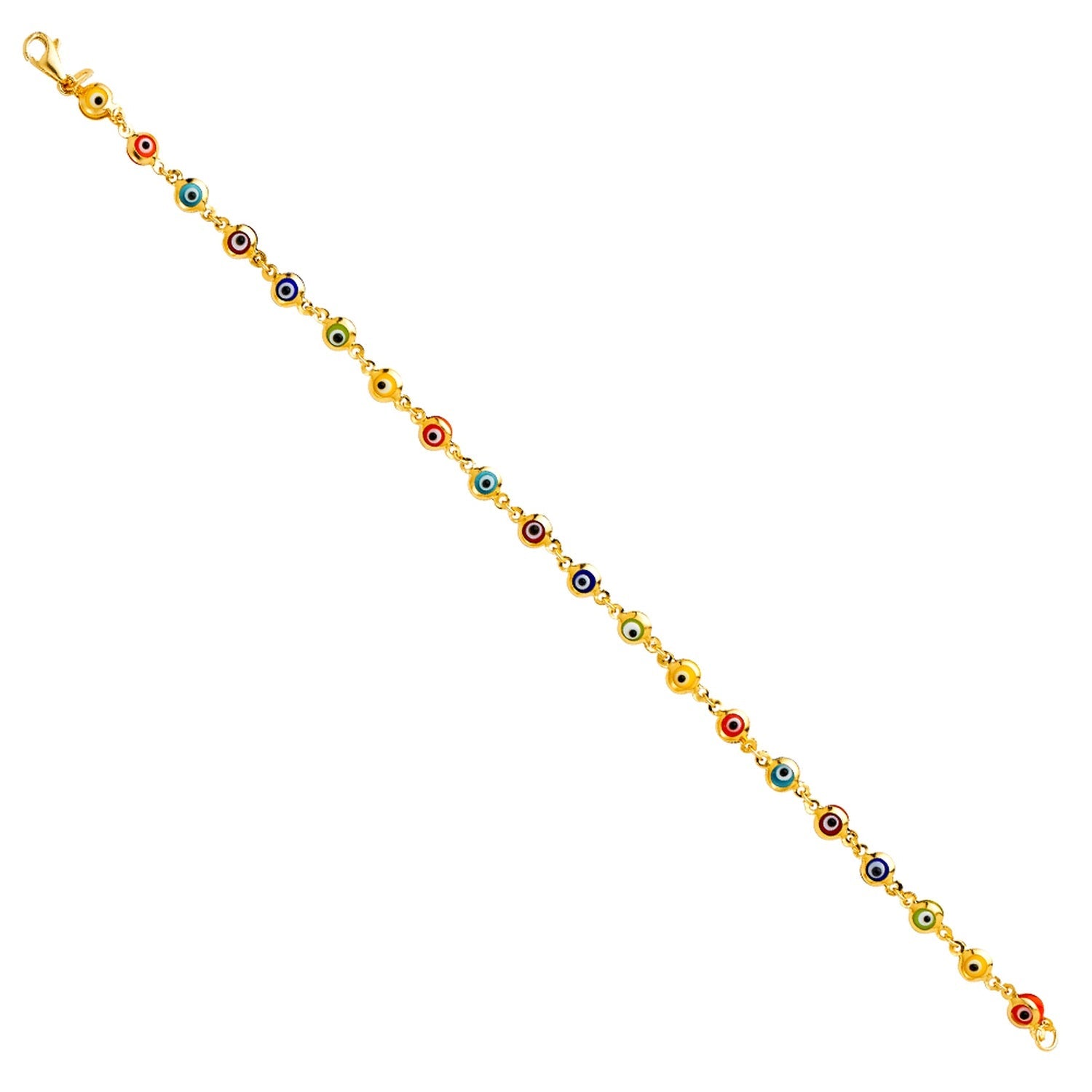14KY MIXED COLOR EVIL EYE BRACE
