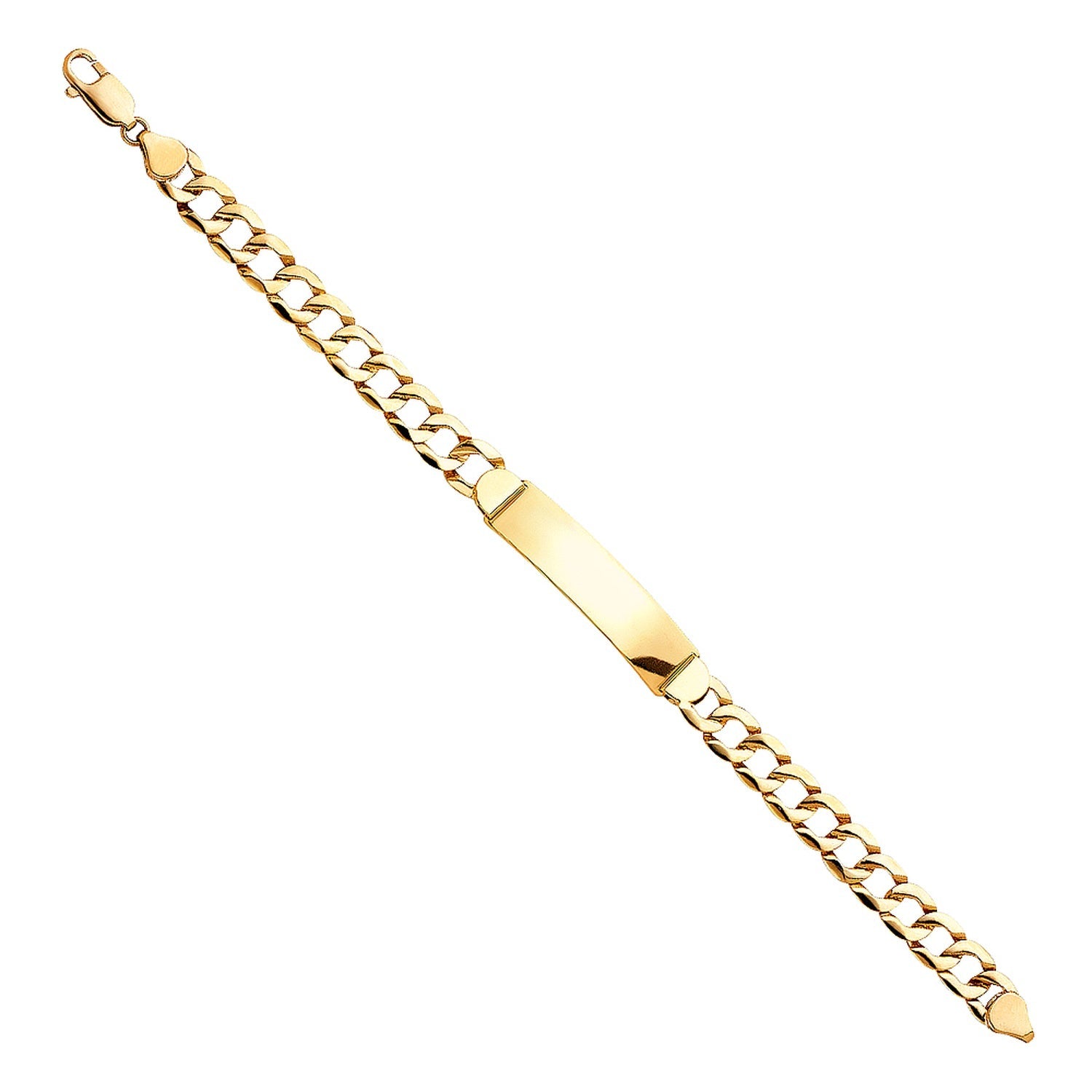 14KY STAMP CUBAN LINK ID BRACE