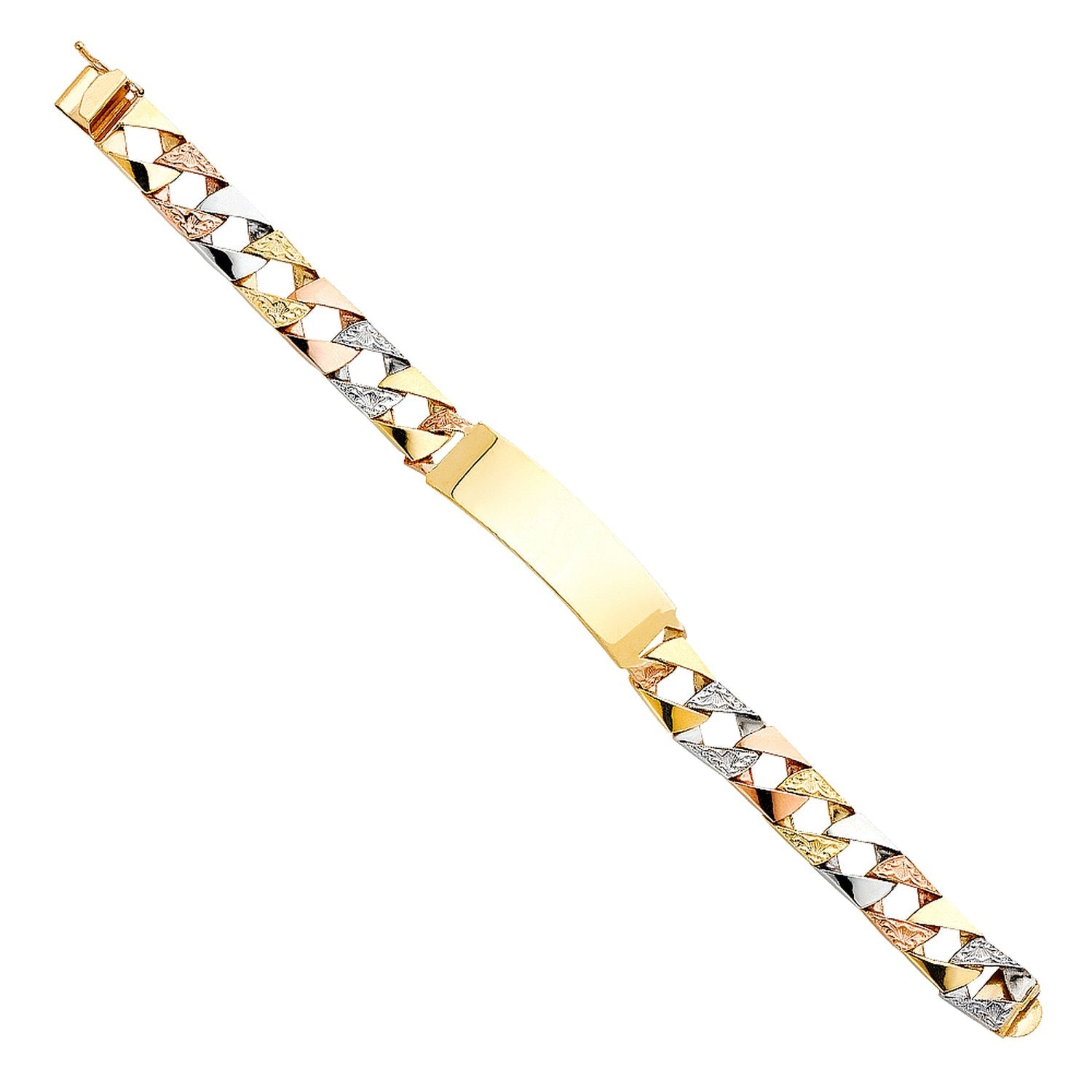 14K 3C NUGGET CUBAN ID BRACE