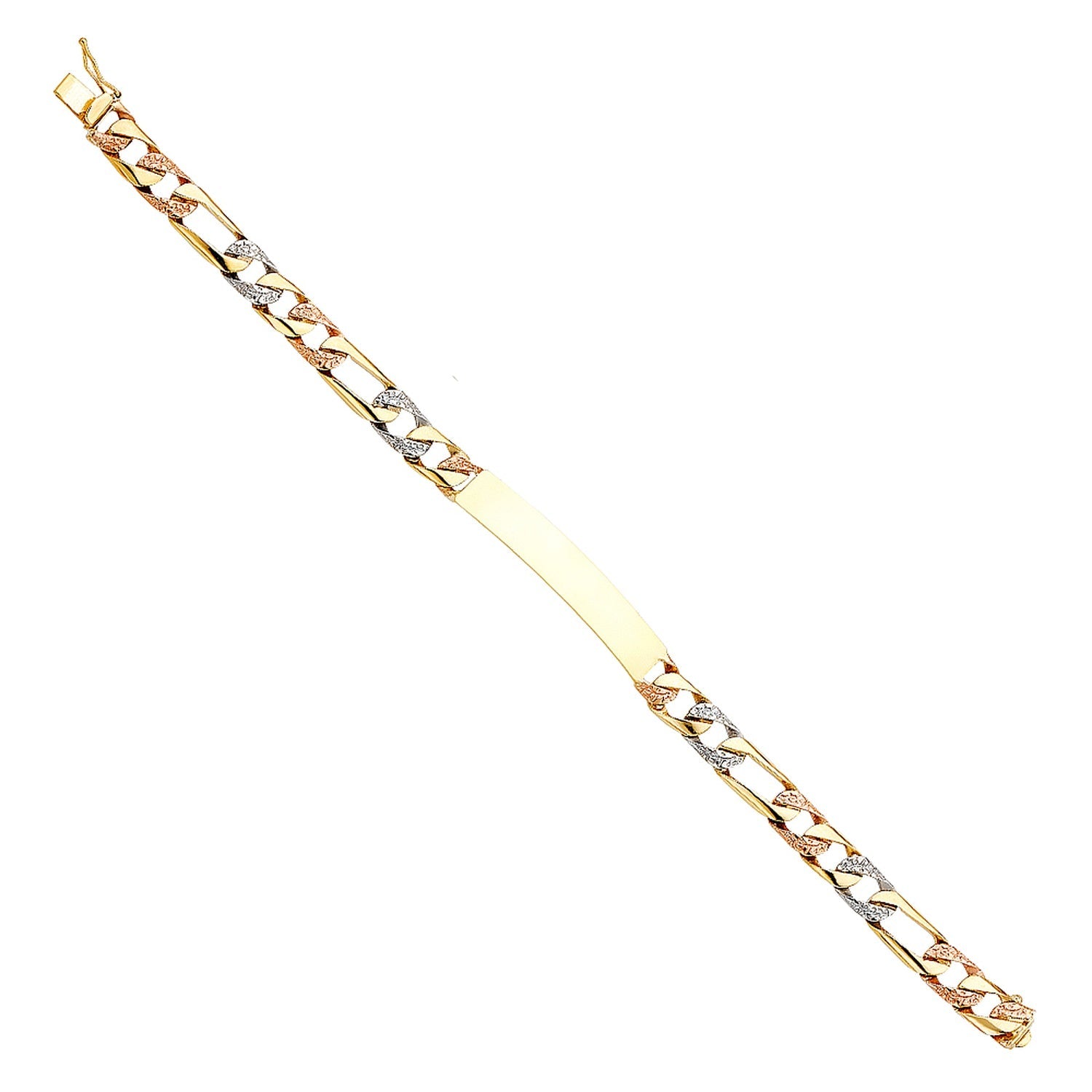 14K 3C NUGGET FIGARO ID BRACE