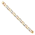 14K 3C NUGGET SQ CUBAN LINK BRACE