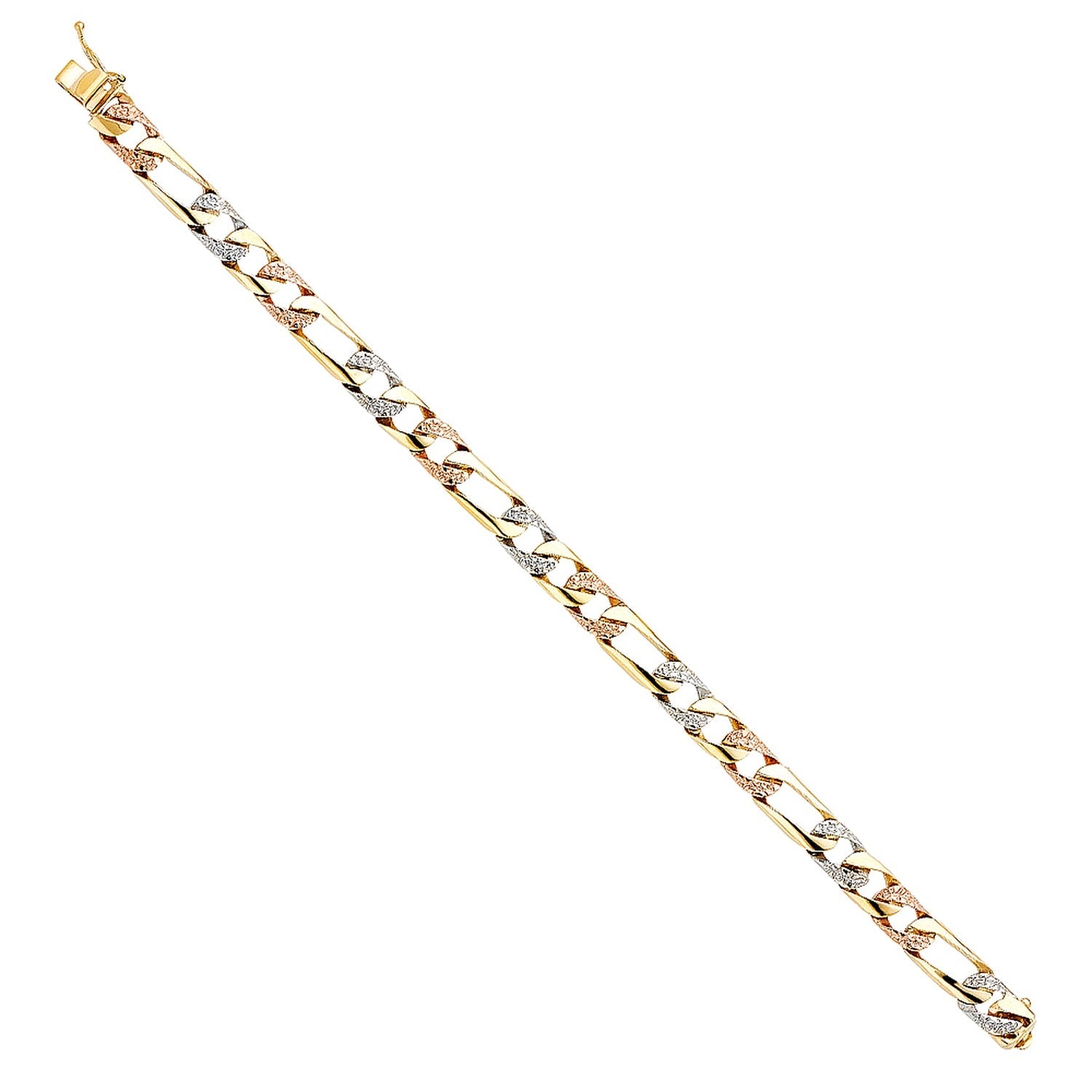 14K 3C NUGGET FIGARO LINK BRACE