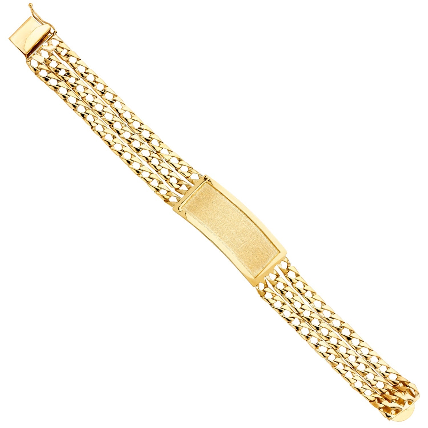 14KY 3L LIT CUBAN LINK F-ID BRACE
