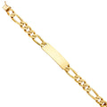 14KY DC FIGARO  LINK ID BRACELET