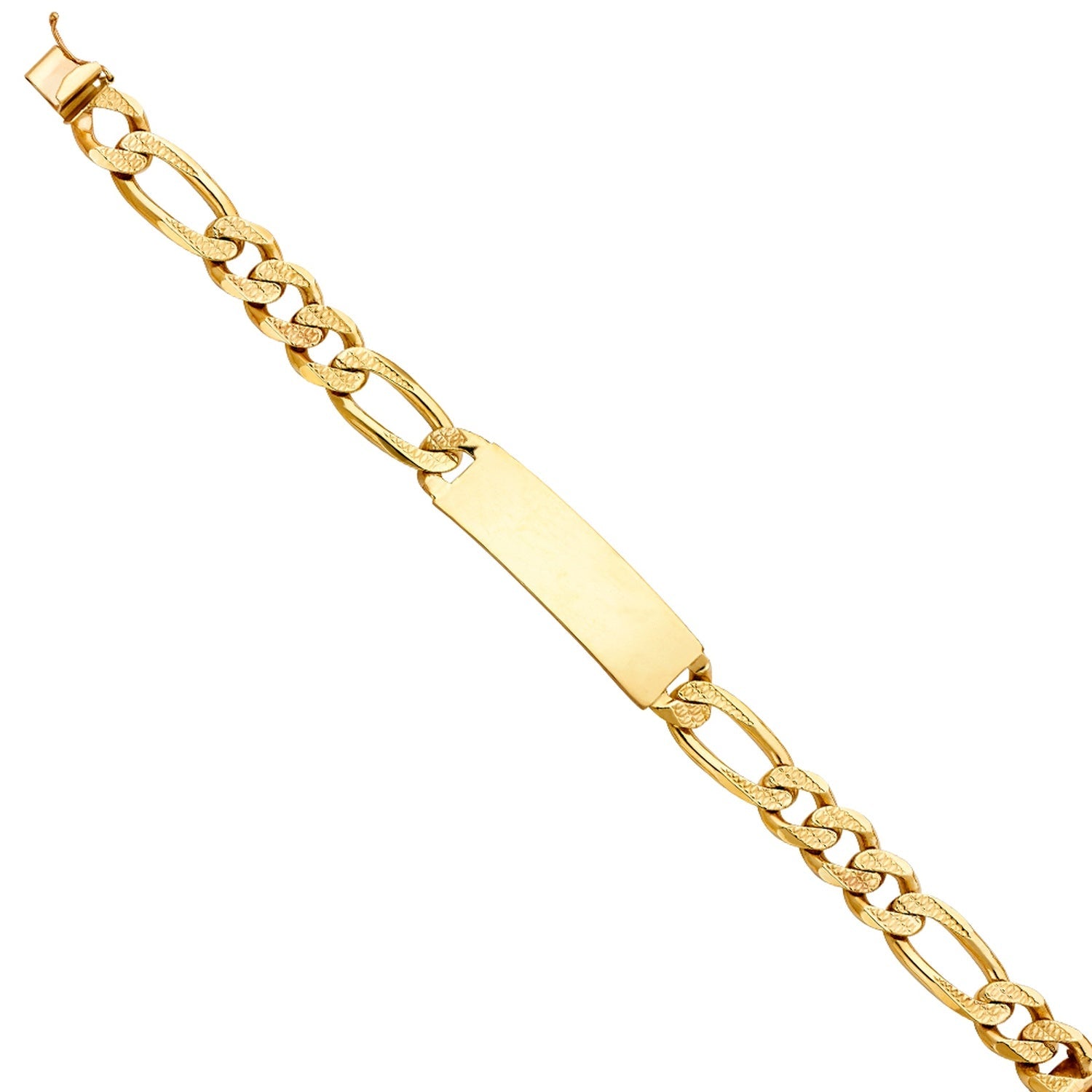 14KY DC FIGARO  LINK ID BRACELET