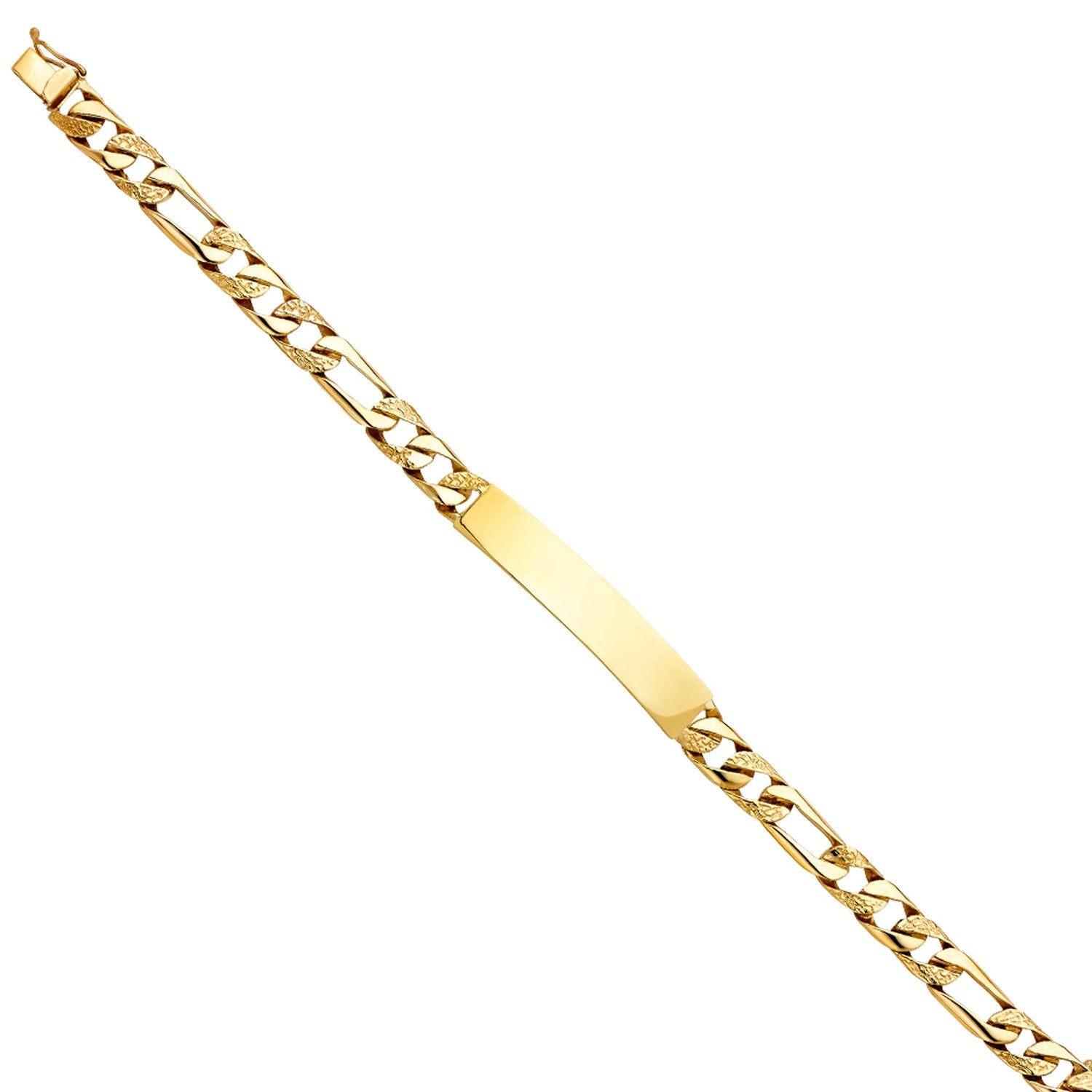 14KY NUG FIGARO  LINK ID BRACELET