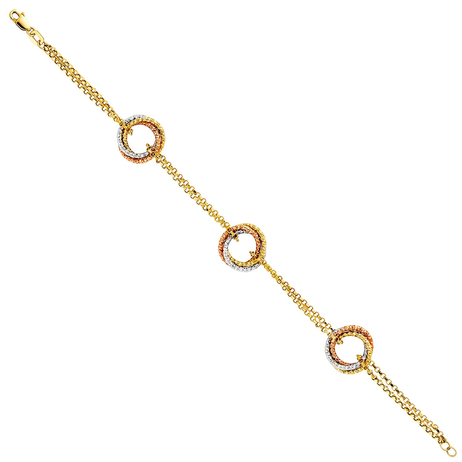14K 3C FANCY HOLLOW BRACELET