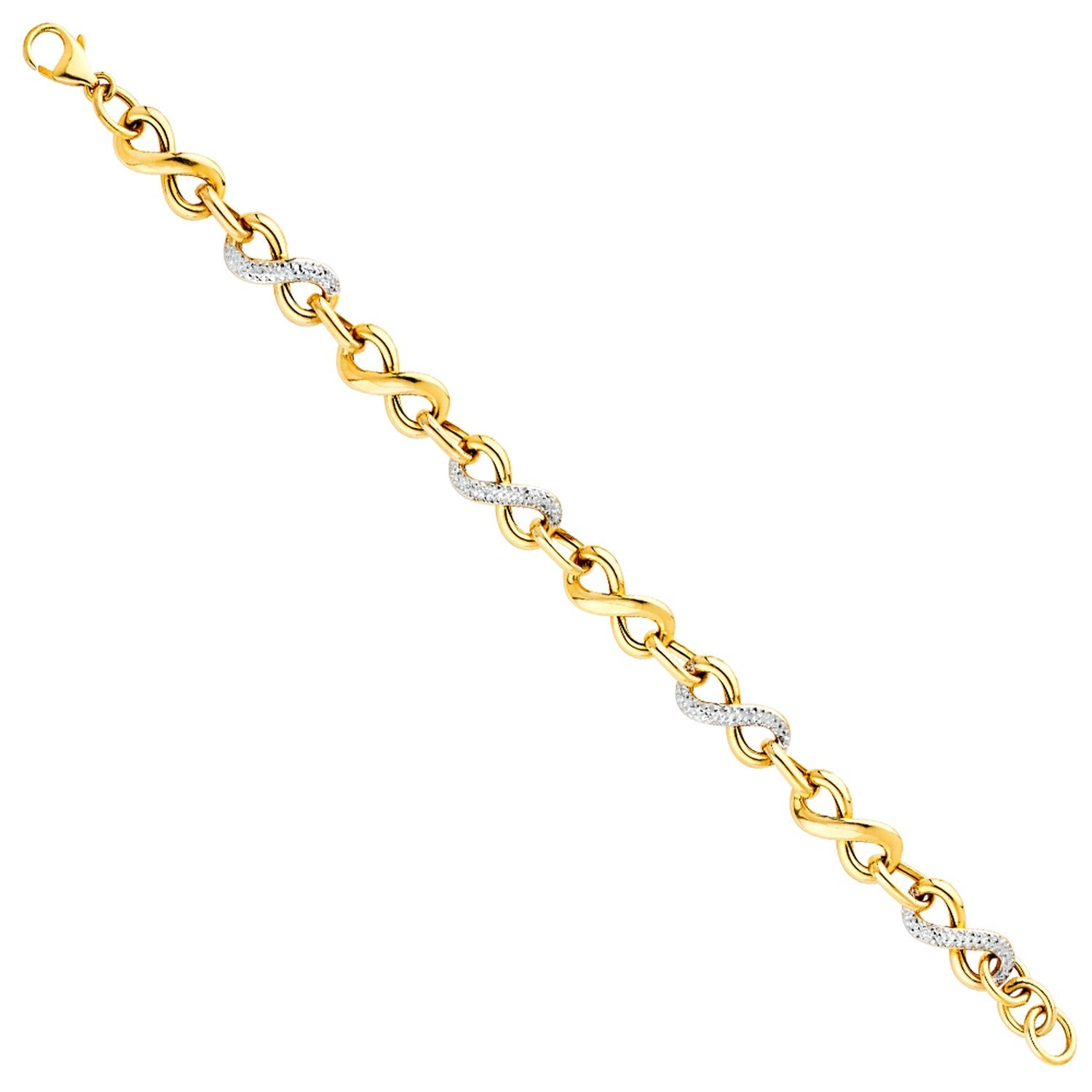 14KY INFINITY HOLLOW BRACELET