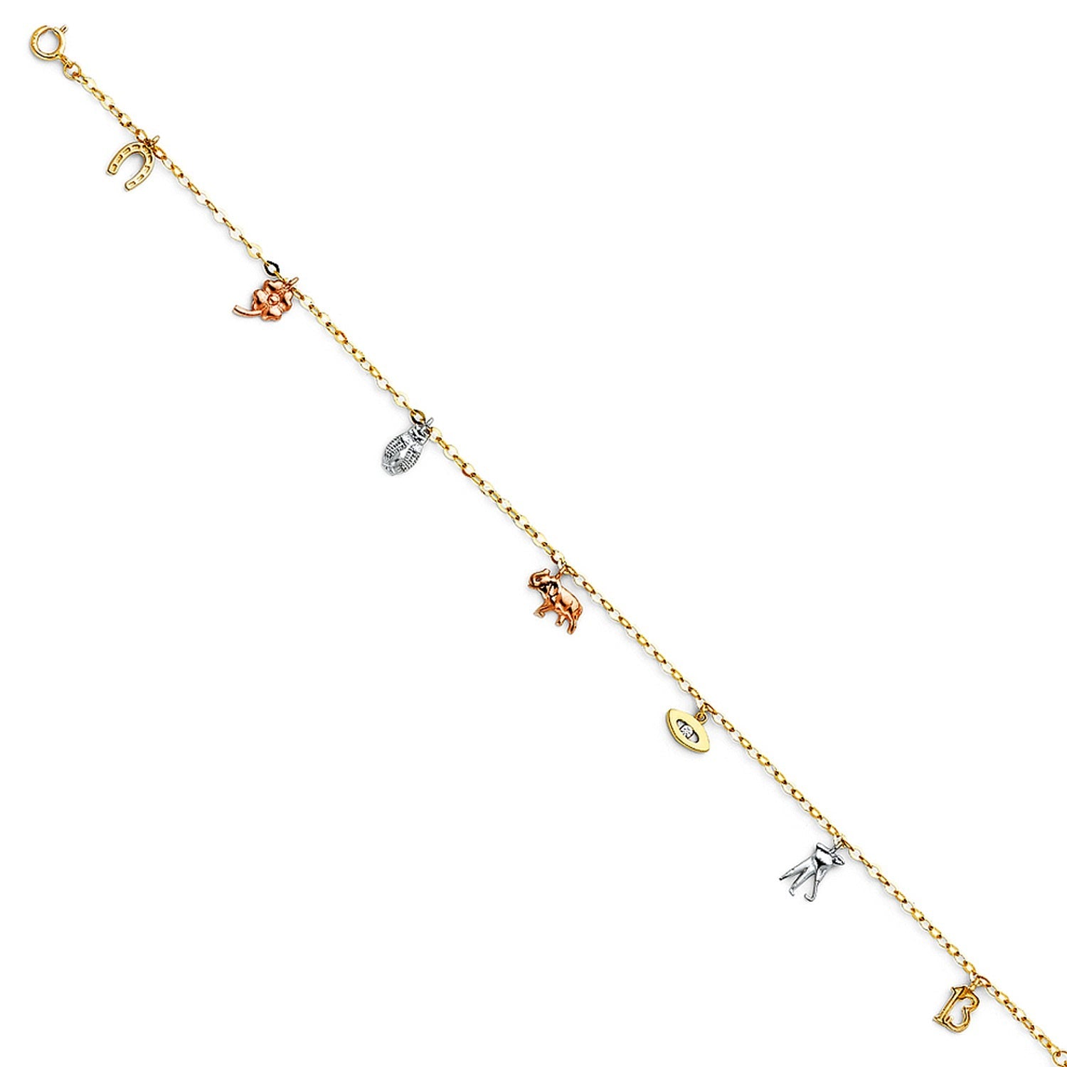 14K 3C LUCKY CHAIN ANKLET