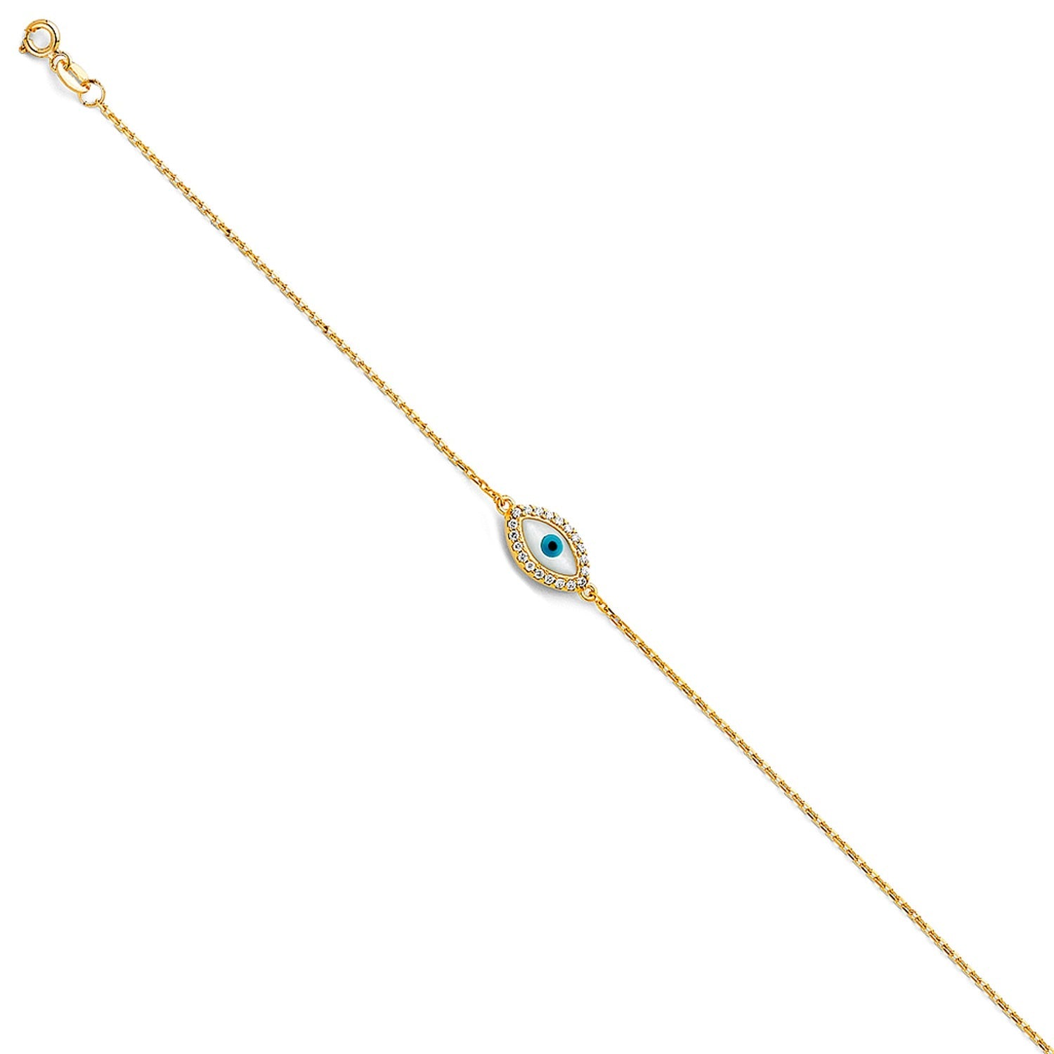 14KY EVIL EYE CHAIN BRACELET