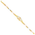 14K 3C GUADALUPE CROWN CZ BRACELET