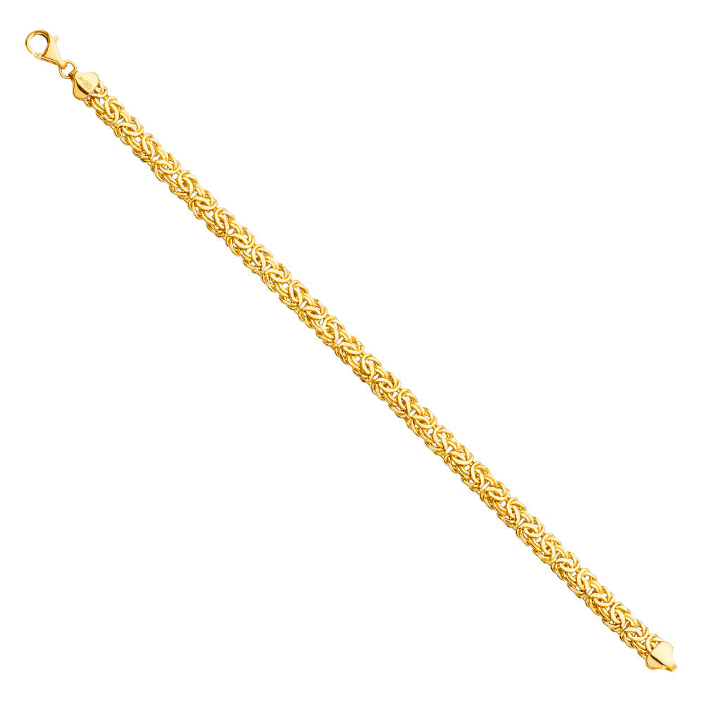 14KY Oval Hollow Byzantine Bracelet