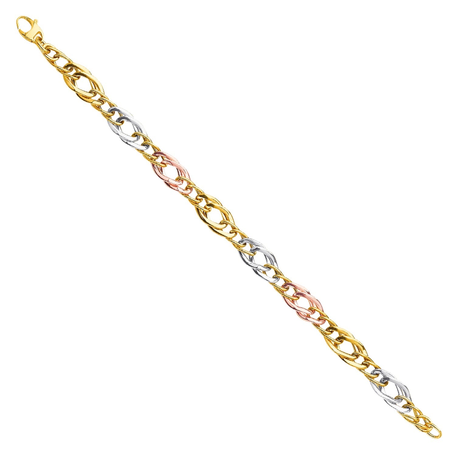 14K 3Color Fancy Hollow Bracelet