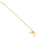 14KY Heart & Key Pendant Hollow Bracelet