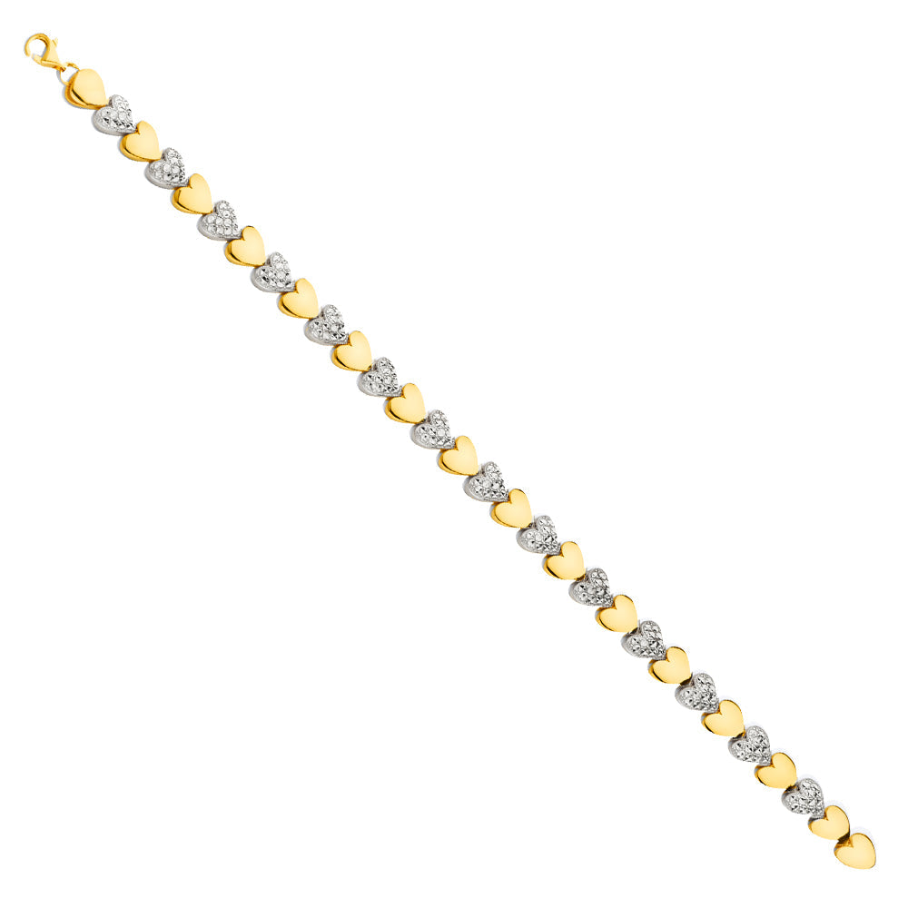 14K 2Tone Crystal D.C. Bracelet