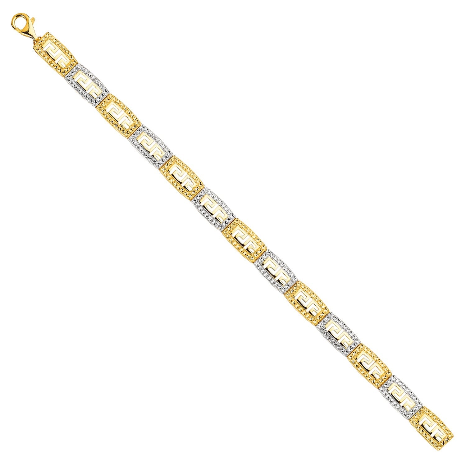 14K 2Tone Crystal D.C. Bracelet