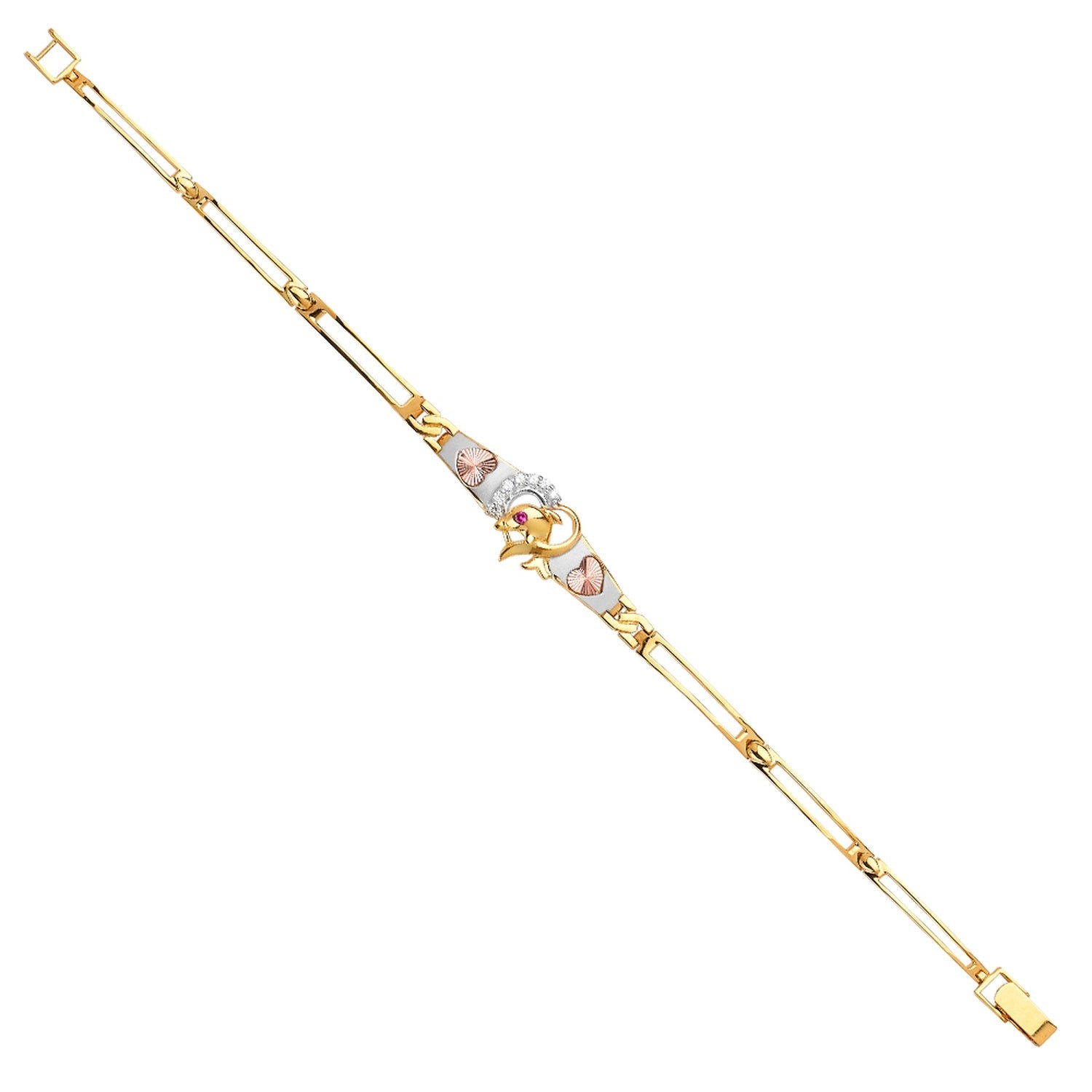 14K 3Color Dolphine Bracelet
