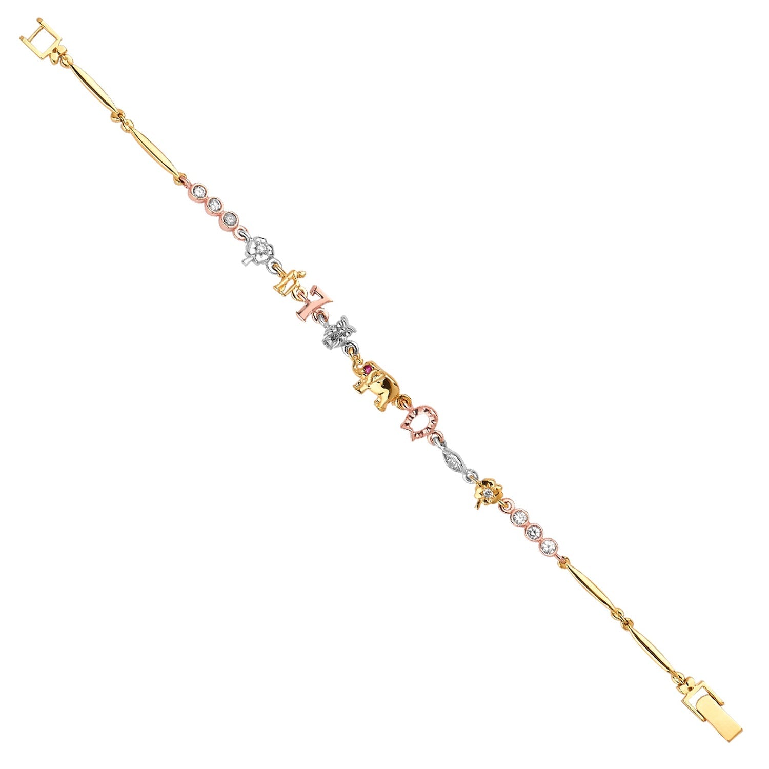 14K 3Color Lucky Bracelet