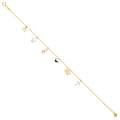 14K 2T Dangling Light Chain Bracelet