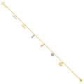 14K 2T Dangling CZ Light Chain Bracelet