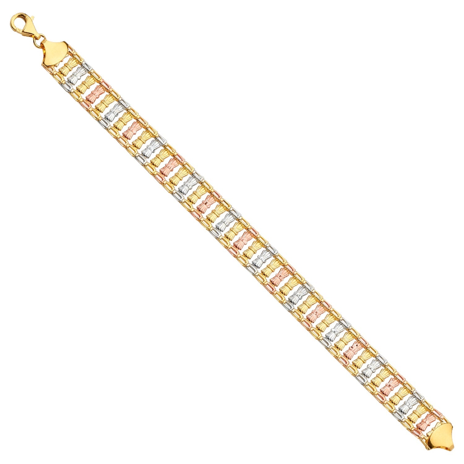 14K 3Color Fancy Bracelet