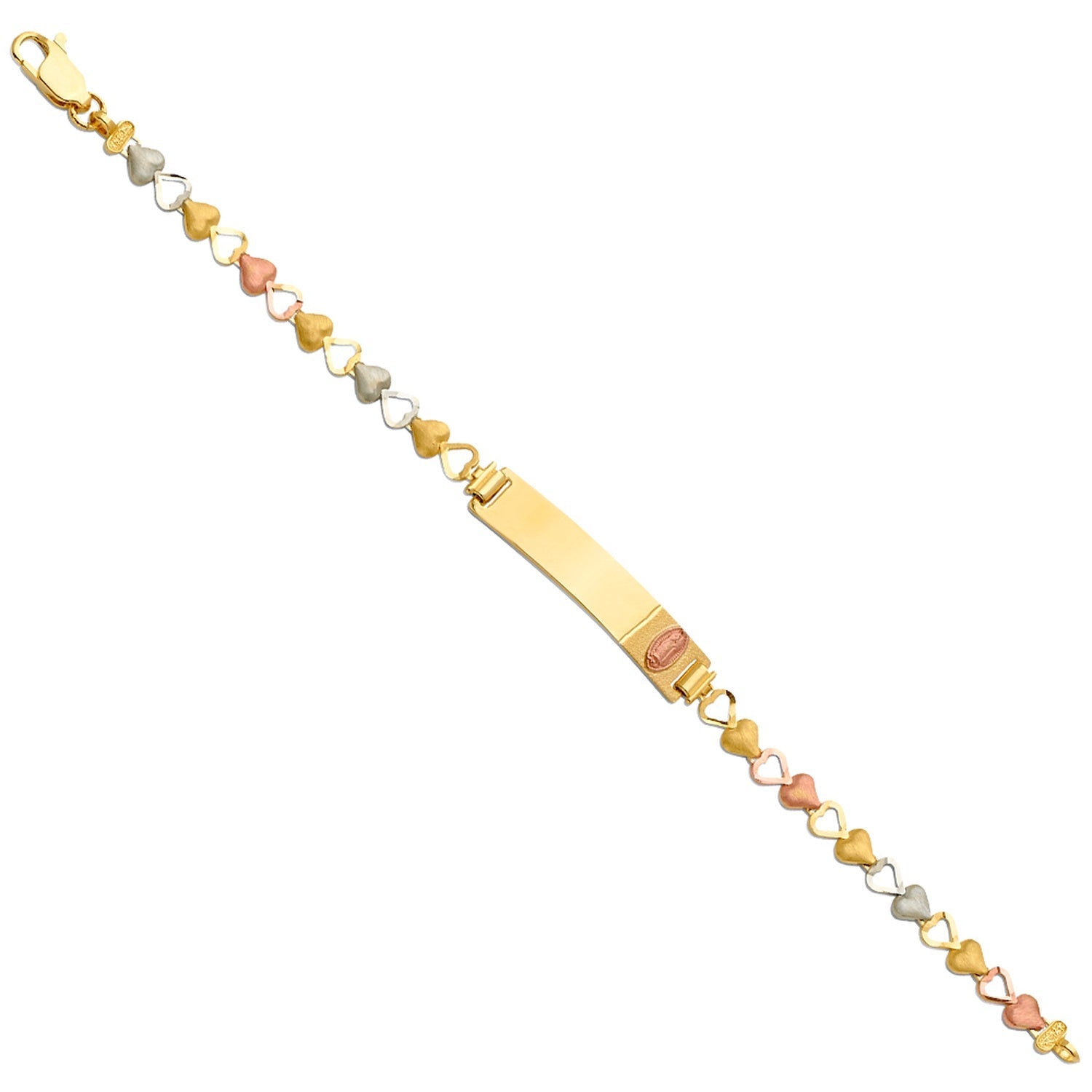 14K 3Color Guadalupe Baby ID Bracelet