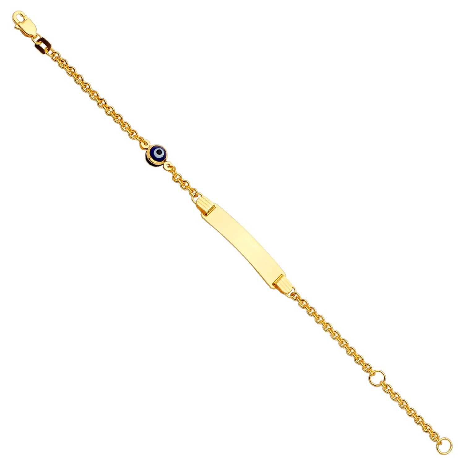 14KY Baby ID Bracelet w/Evil Eye