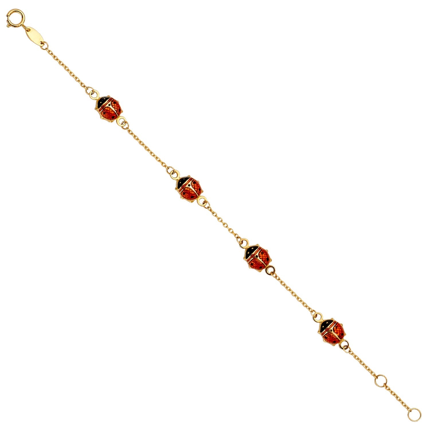 14KY Lady Bug Chain Baby Bracelet