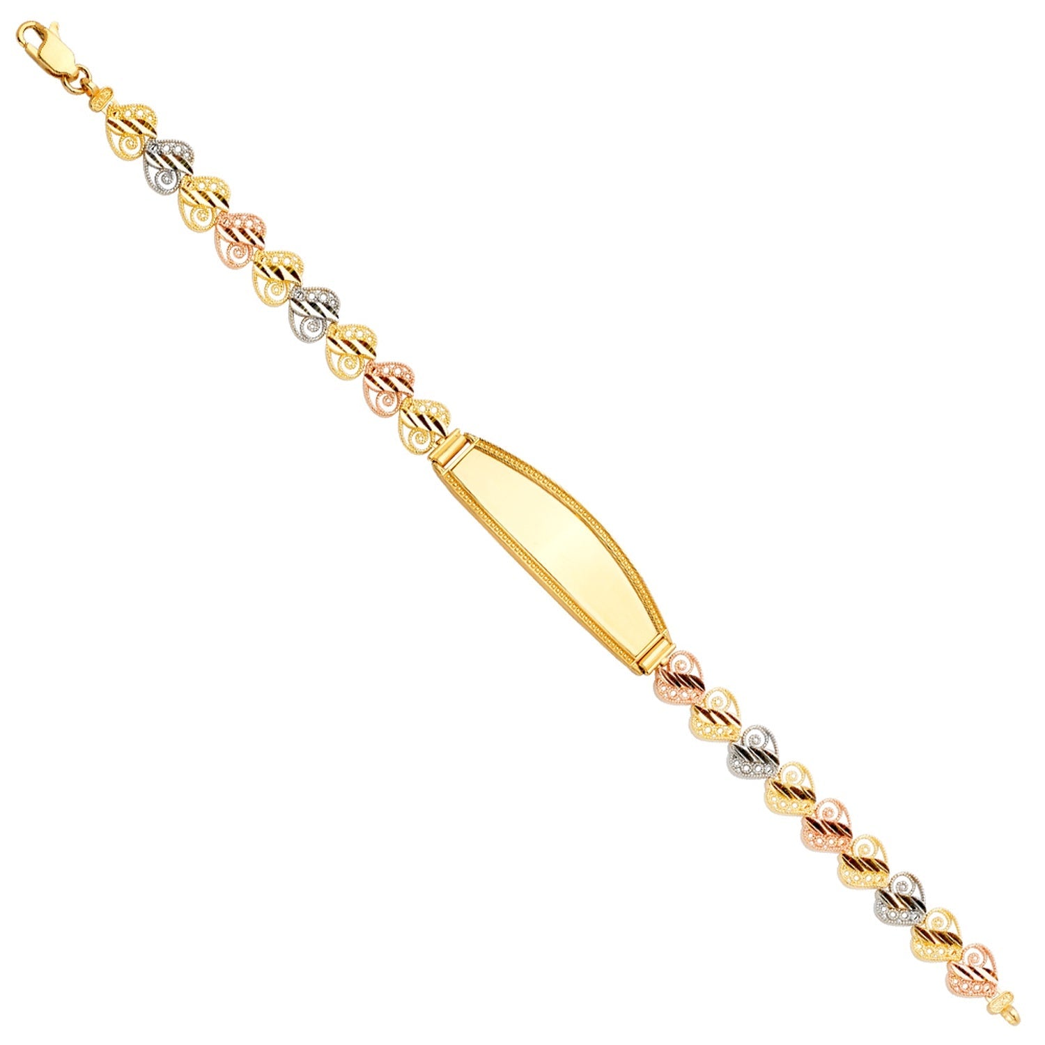14K 3Color ID Bracelet