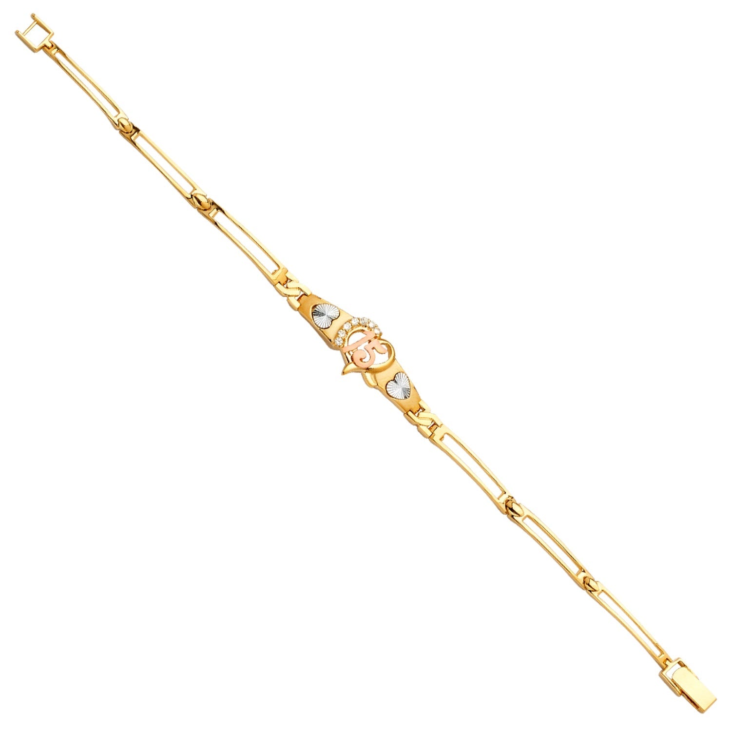 14K 3Color 15Years ID Bracelet