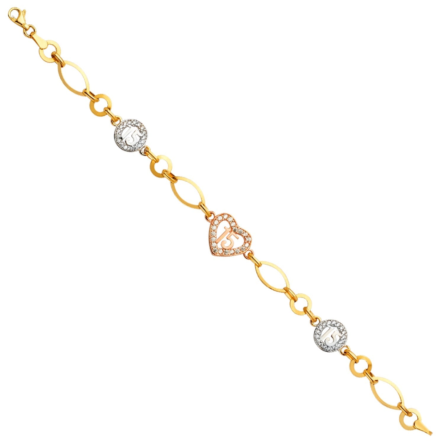 14K 3Color 15Years CZ Bracelet