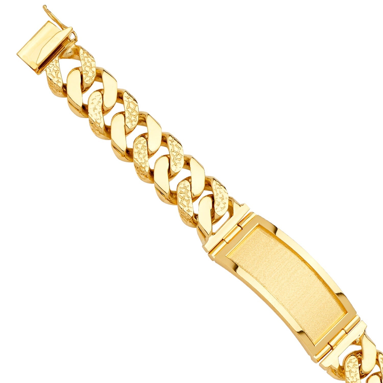 14KY Solid Link ID Bracelet