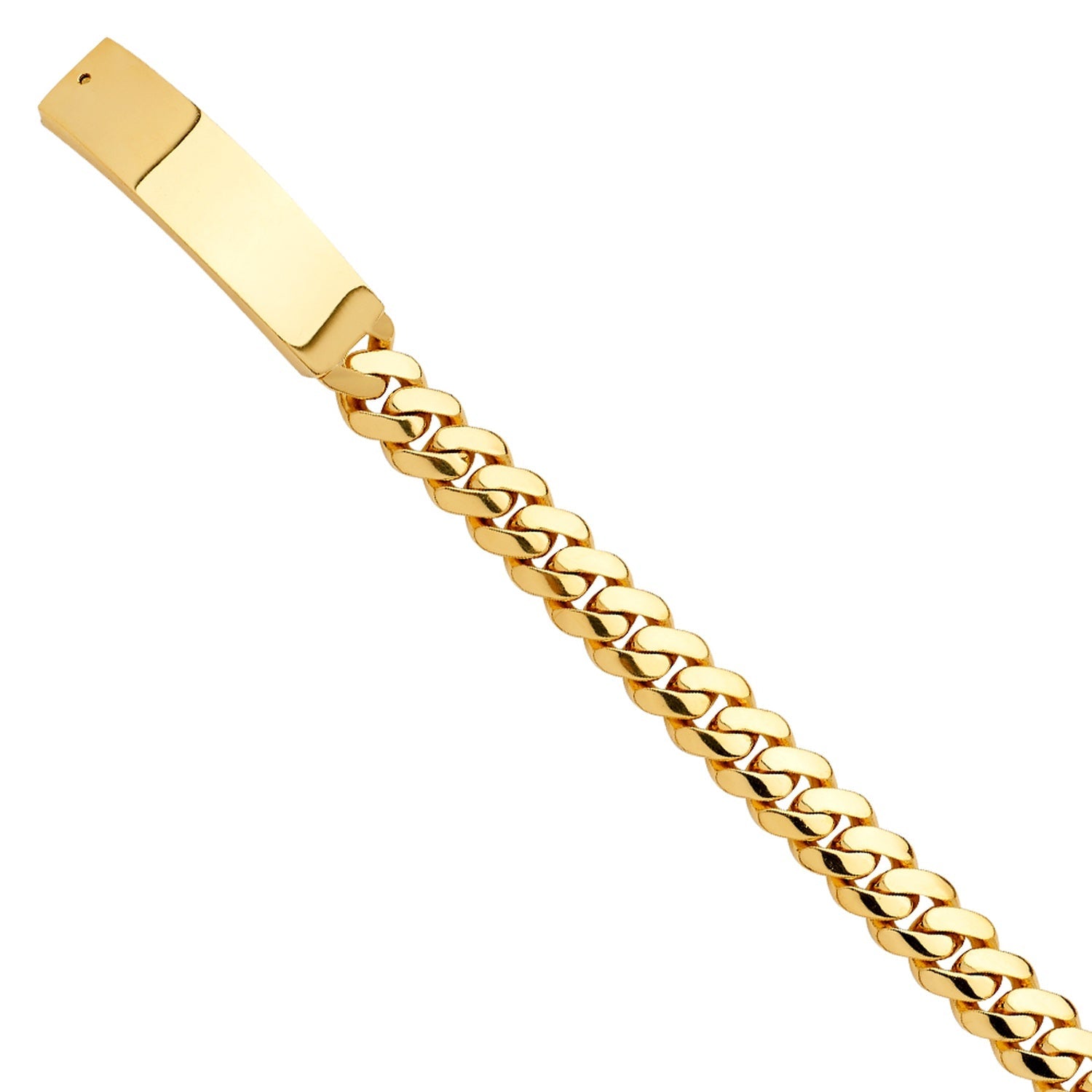 14KY Solid Link Military ID Bracelet