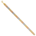 14K 3Color Crystal Cut Bracelet