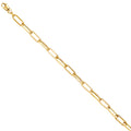14KY 5.5mm Hollow Paperclip Bracelet 7.5