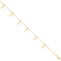 14KY Hanging Cross Bracelet 7 + 1