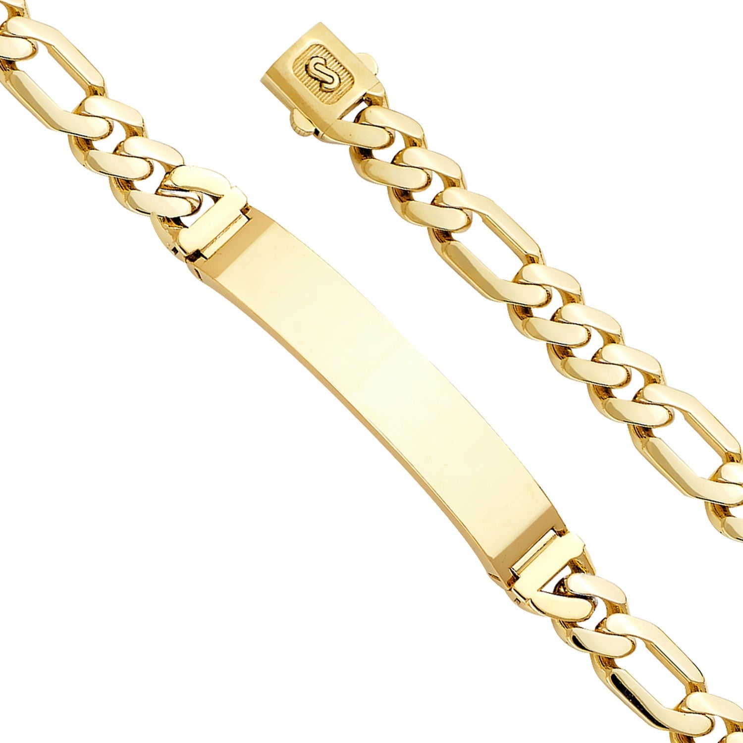 14KY 9.5mm Hol-Figaro Monaco BR w/Plain ID